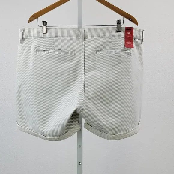 LEVIS striped classic chino shorts blue Sz 18/34w - Picture 4 of 9